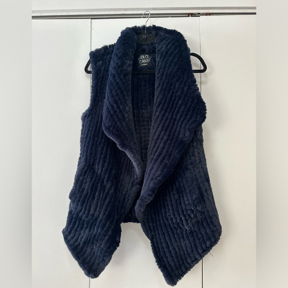 Navy Fur Vest